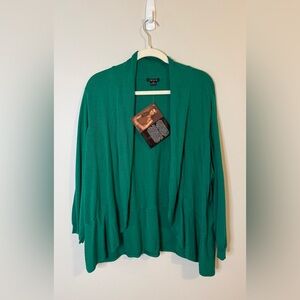 Iman NWT Kelly Green Cardigan Sz 3x